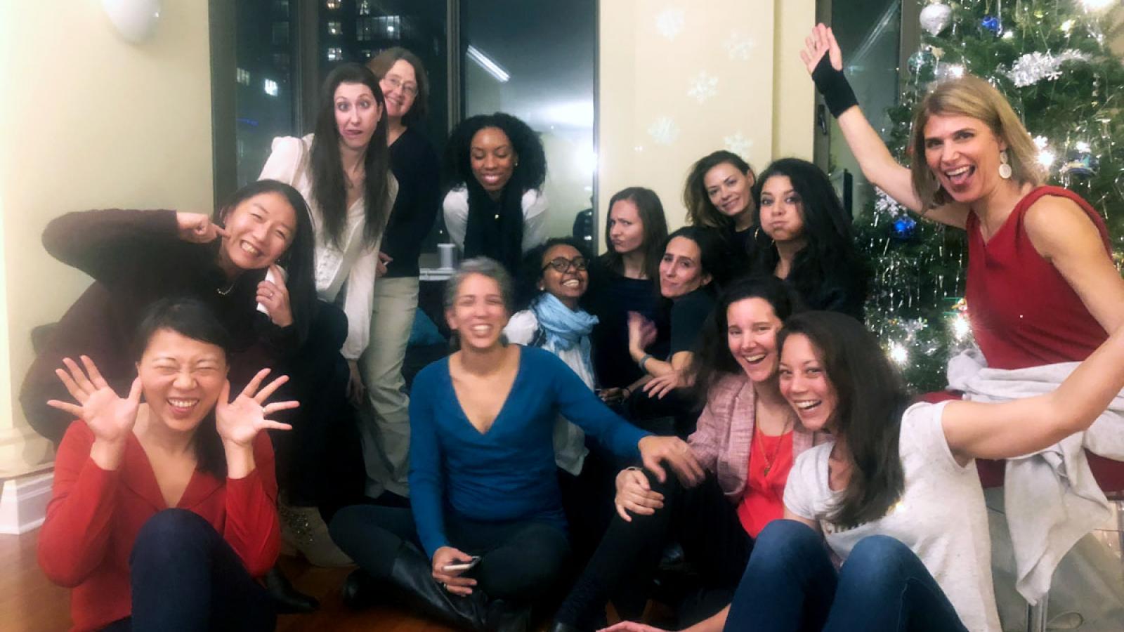 Lorna Breen with a group of her friends and colleagues at a holiday party