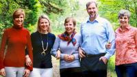 Lorna Breen walking on a trail with loved ones by her side